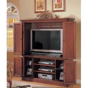  TV Armoire Stand Entertainment Center Cherry Brown Finish 