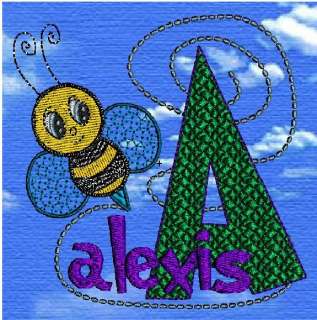CUTE BEE MONOGRAM FONTS EMBROIDERY MACHINE DESIGNS CD  