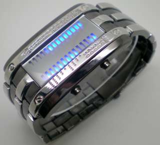 2011 Personality Digital Blue LED Sports Watch Binary Mens watch 