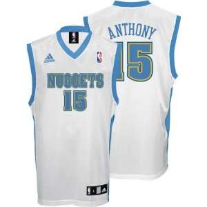 Men`s Denver Nuggets #15 Carmelo Anthony White Replica Jersey  