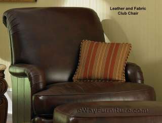   Genuine Leather Fabric Wood Trim Sofa Designer Living Room Furniture
