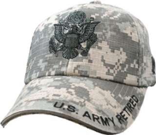 ARMY RETIRED CREST LOGO ACU DIGITAL COTTON HAT CAP  