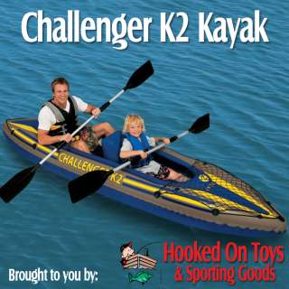 Intex Challenger K2 Two Person Kayak Kit w/ Oars & Pump  