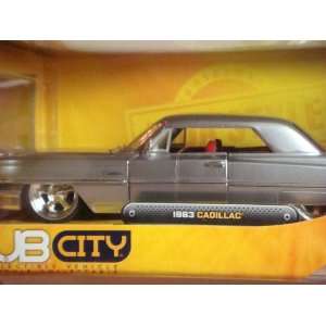 Jada 1963 Cadillac 2 Door Detailed Diecast Silver   Red Interior White 