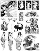 Mermaid Fantasy Art Stamp Fairy Mermaids RUBBER STAMPS  