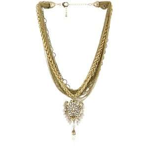  Leslie Danzis Gold Tone Ethnic Inspired Pearl Pendant 