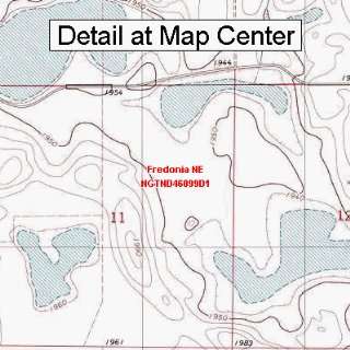 USGS Topographic Quadrangle Map   Fredonia NE, North Dakota (Folded 