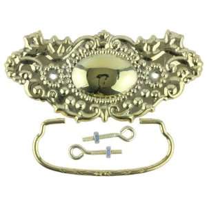  Stamped Solid Brass Bail Pull 3 w/ Plain Oval Center 