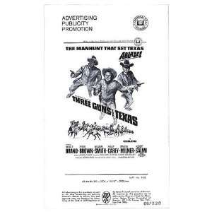 Three Guns For Texas Original Movie Poster, 8.3 x 13.75 (1968 