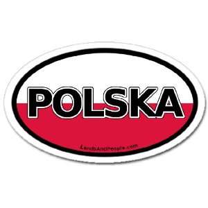  Polska Poland in Polish Flag Car Bumper Sticker Decal Oval 