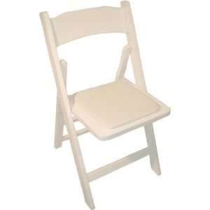 Comfort Series White Wood Folding Chair 