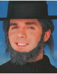 Deluxe Grey Colonial Settler Pilgrim Amish Costume Beard