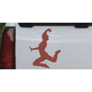 Dancer Silhouettes Car Window Wall Laptop Decal Sticker    Brown 28in 