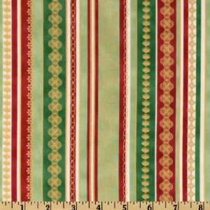  44 Wide Wrap It Up Stripes Red/Green Fabric By The Yard 