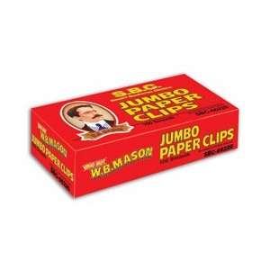  Smooth Finish Jumbo Paper Clips, 100 Clips per Box, 10 
