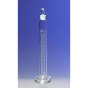 PYREX 25mL Single Metric Scale Cylinder, Standard Taper Stopper, White 