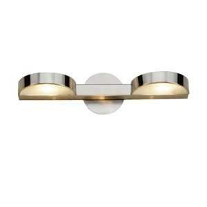   Brushed Stainless Steel 2 Bulb Mirage Bath Bar