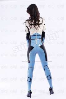 Latex rubber EVA 02 Asuka Langley Catsuit Cosplay Suit  