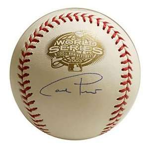 Carl Pavano Autographed / Signed 2003 World Series Baseball   Florida 