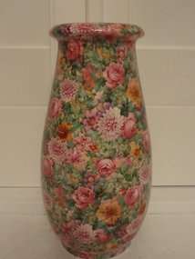 Rare Vintage Crown Ducal Ware Pink Chintz 9 Vase A G Richardson & Co 