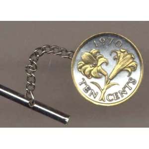  Bermuda 10 Cent Lily Two Tone Gold on Silver World Coin 
