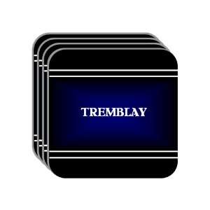 Personal Name Gift   TREMBLAY Set of 4 Mini Mousepad Coasters (black 