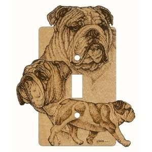  Bulldog Laser Engraved Dog Switchplate Design 3 (Single 