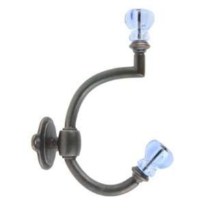  Ice Blue Glass & Oil Rubbed Bronze Coat Hook Office 