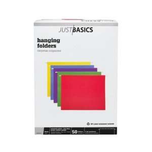  Just Basics Hanging File Folder, Letter, 1/5 Cut, Assorted 