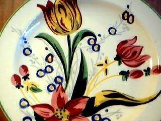Ridgways Lunch Plate Tulips Hd Ptd Bedford Ware England  