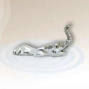    Baby Elephant Swimming Silver Plated Sculpture