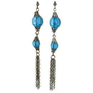  AM4244   Black 9cm drop Turquoise Earrings Jewelry