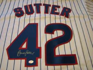 BRUCE SUTTER Signed & Auto. Zone Holo. Auth Cubs Jersey  