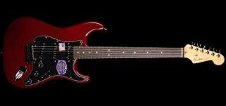   American Deluxe Ash Stratocaster Electric Guitar Wine Transparent