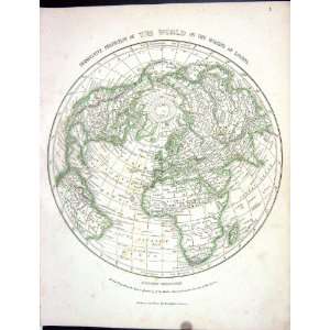  Lowry Antique Map 1853 Northern Hemisphere Africa Europe 