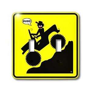   KILLER DOWN HILL yellow sign 1   Light Switch Covers   double toggle