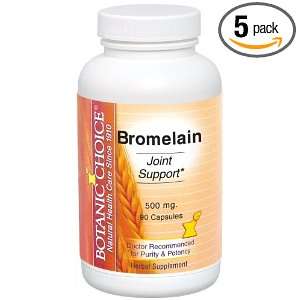  Botanic Choice Bromelain 500 Mg Bottle (Pack of 5) Health 