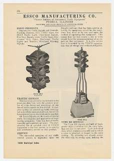 1928 Essco Traffic Signals Controls Mushroom Lights 2 Page Ad  