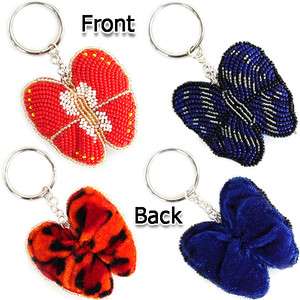 RED BLUE BUTTERFLY WHOLESALE KEYRING LOT 2 PC O39SB/WL1  