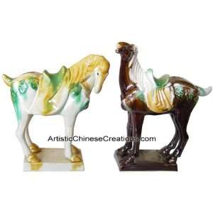   / Oriental Gifts   Tri color Tang Pottery (Horses)