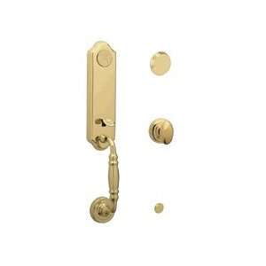 Schlage FA393 605 Bright Brass Florence Two Piece Dummy Handleset with 