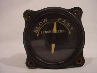WWII US NAVY GENERAL ELECTRIC SYNCHROSCOPE AIRCRAFT GAUGE GE INDICATOR 