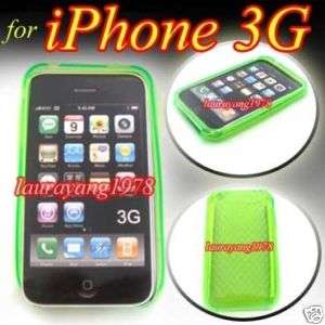GREEN TPU SOFT RUBBER SKIN CASE COVER f IPHONE 3GS 3G S  