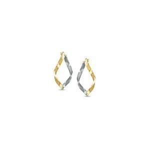 ZALES Polished Twist Hoop Earrings in 14K Two Tone Gold gold pendants 