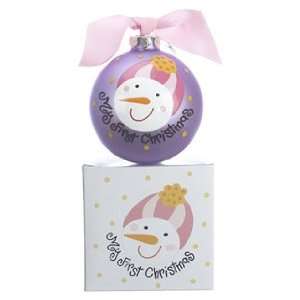  Personalized Frosty Pink Christmas Ornament