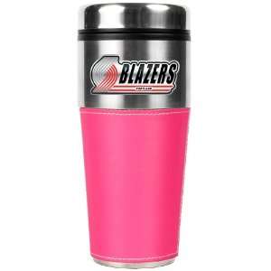 Sports NBA TRAILBLAZERS 16oz Stainless Steel Travel Tumbler with Pink 