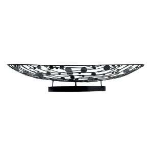  Sitcom Belle Bowl, 26 1/4 by 13 1/4 Inch, Black and Silver 