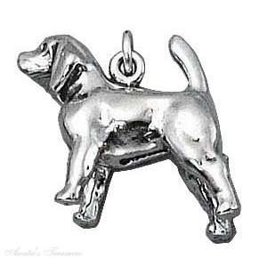  Sterling Silver 3D Beagle Dog Breed Charm Jewelry