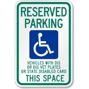  Reserved Parking Vehicles With Dis Or Dis Vet Plates Or 