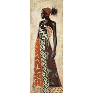 Jacques Leconte 19W by 54H  Femme Africaine IV CANVAS Edge #1 3/4 
